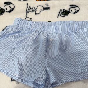 Blue Striped Women's Shorts
